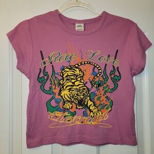 Urban Outfitters Pink Graphic Crop Tee